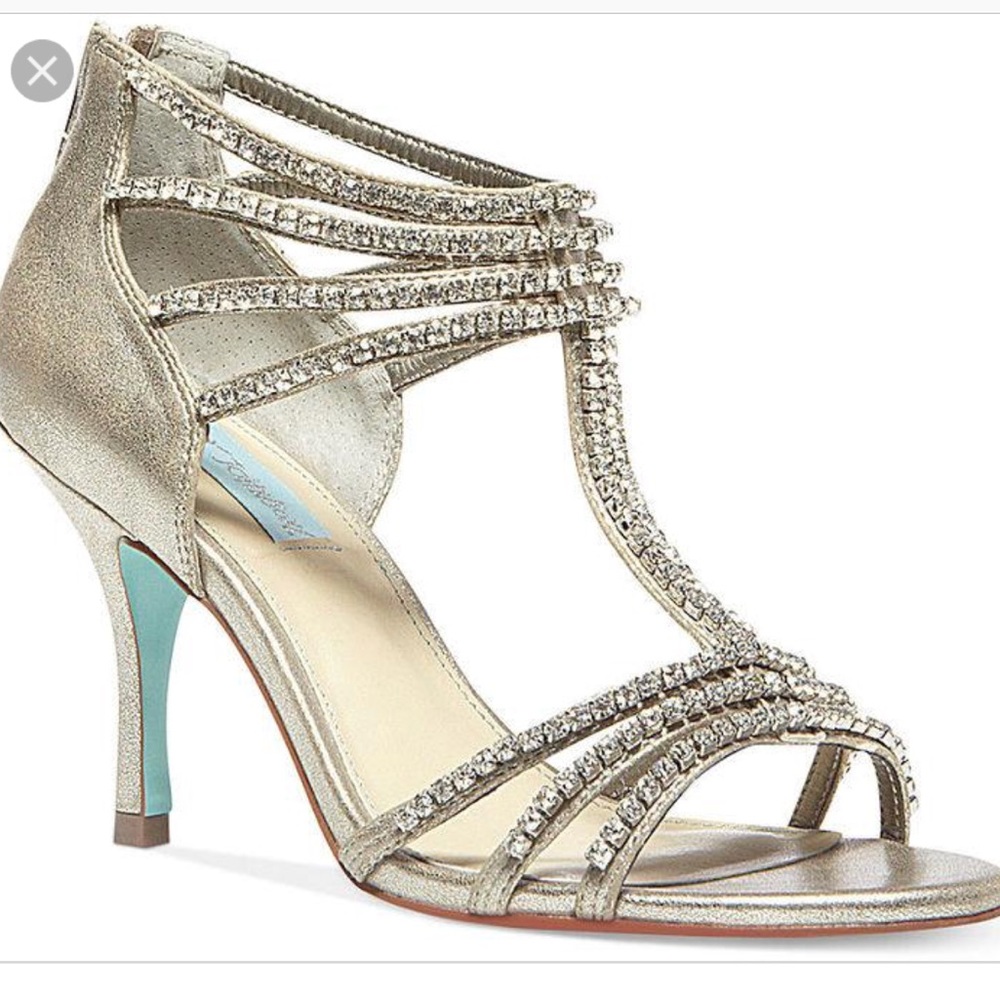 Betsey Johnson silver evening/bridal sandals